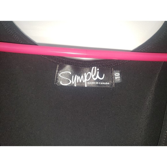 Symbli Made in can Black A-Line Mid Length Dress One-Piece SZ 10 - Picture 4 of 5